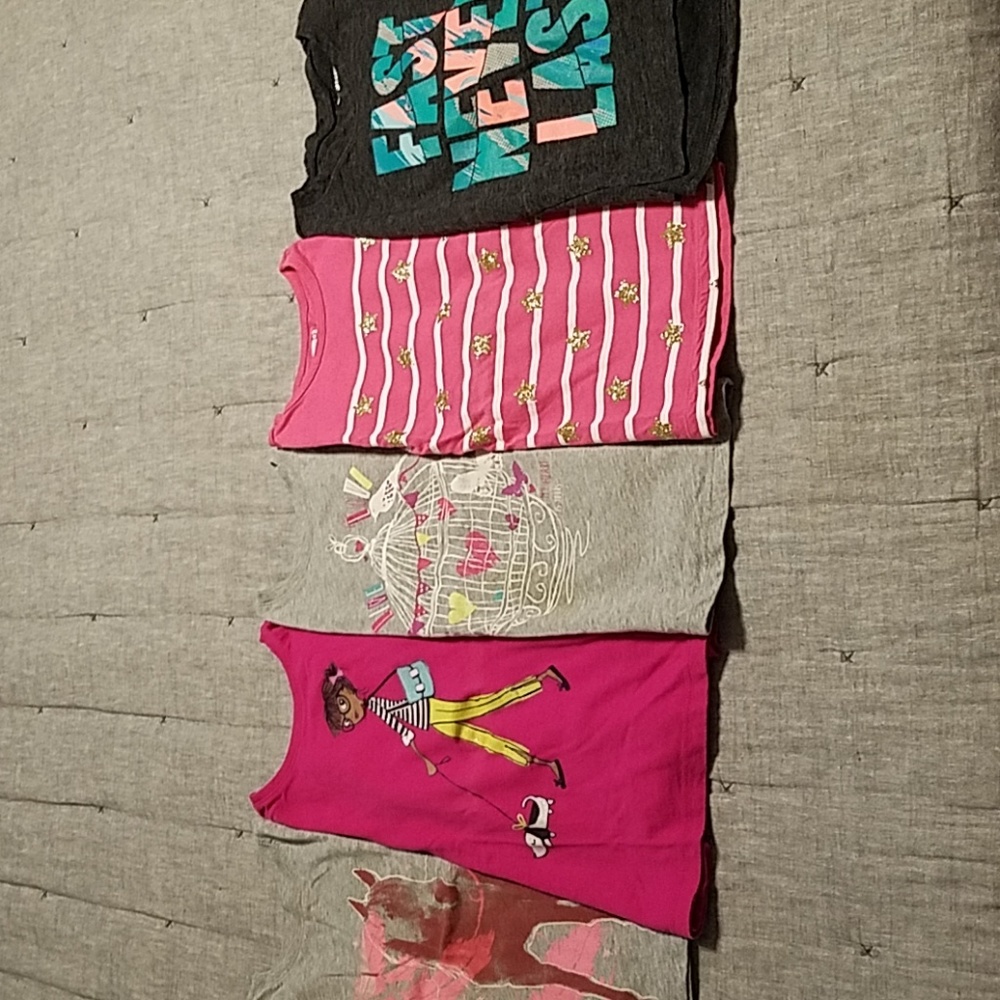Set of 5 girls long sleeve t-shirts.